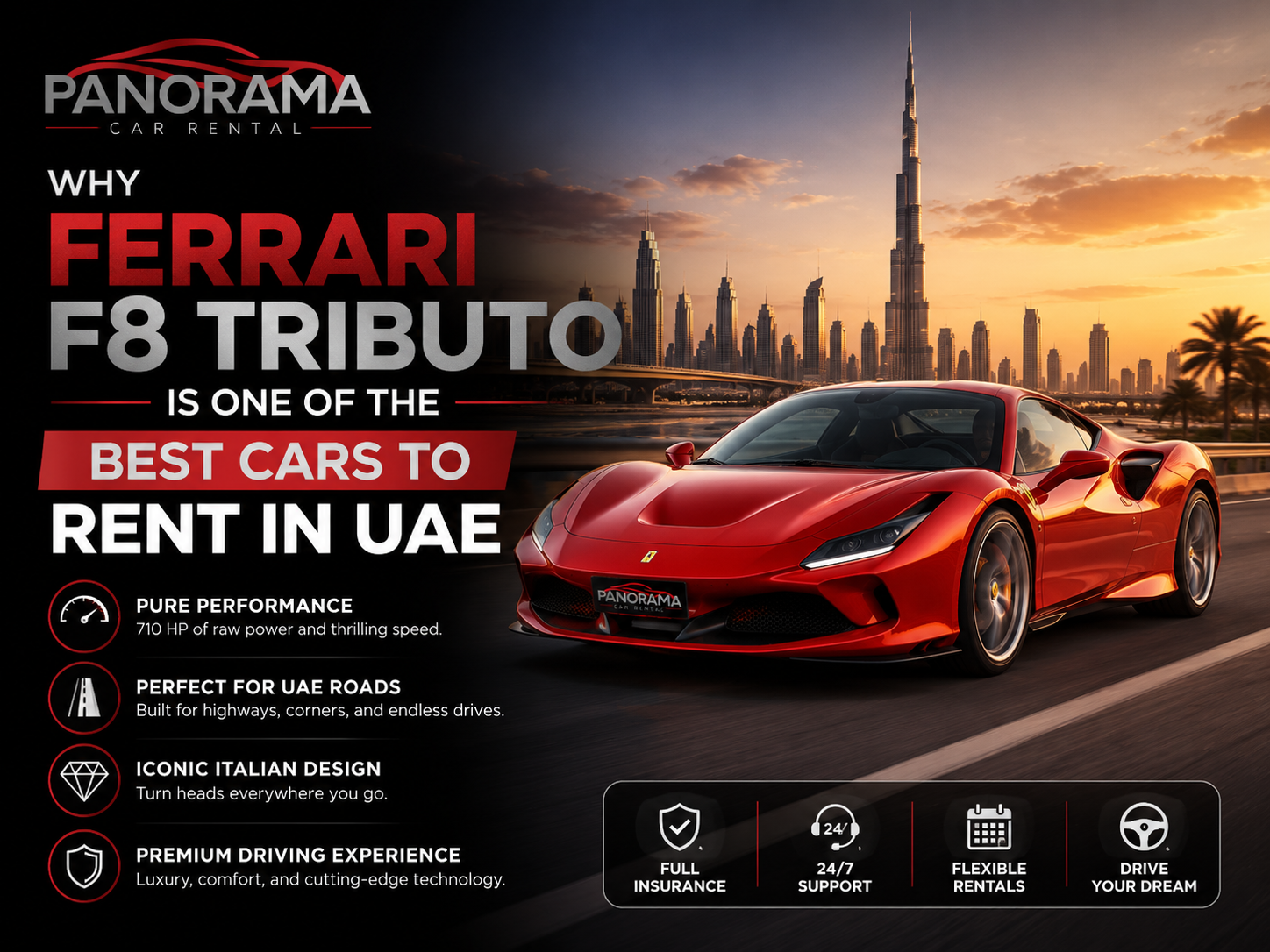 Why Ferrari F8 Tributo Is One of the Best Cars to Rent in UAE